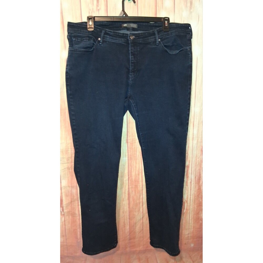 Levis 512 Perfectly Shaping Skinny Leg Dark Denim Jeans Sz 24W